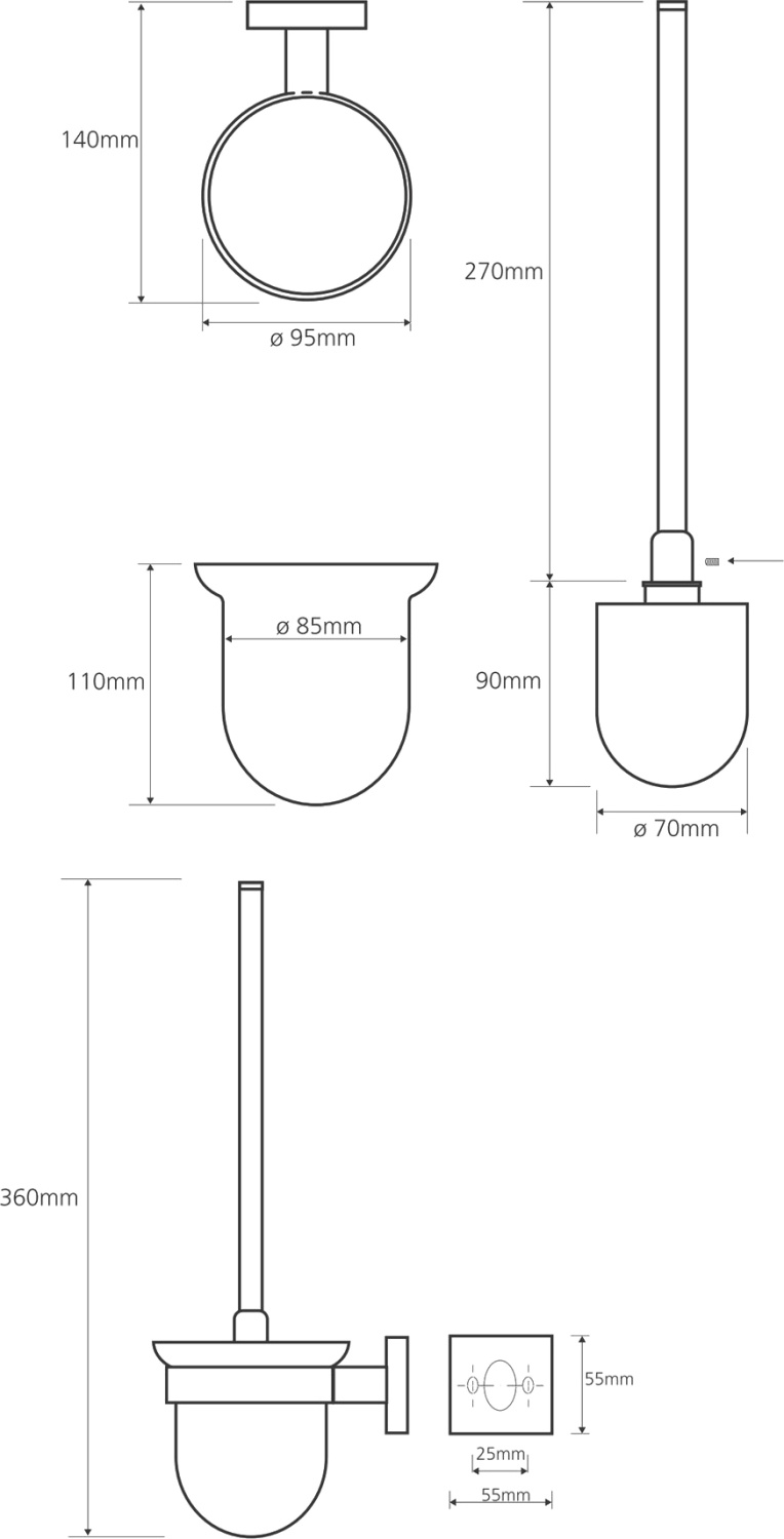 Bemeta Beta Ершик подвесной цвет: хром 132113012