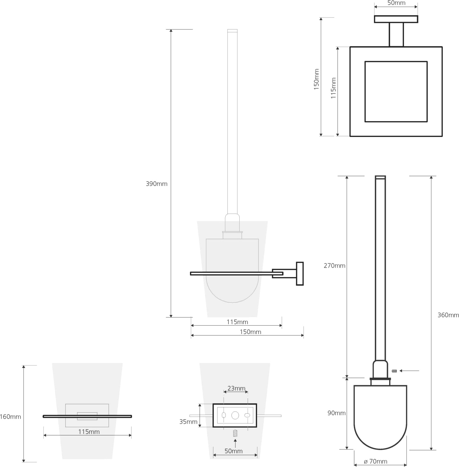 Bemeta Plaza Ершик подвесной цвет: хром 118113012