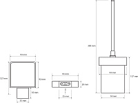 Bemeta Nero Ёршик, подвесной, стекло, щётка, цвет  черный 135013010