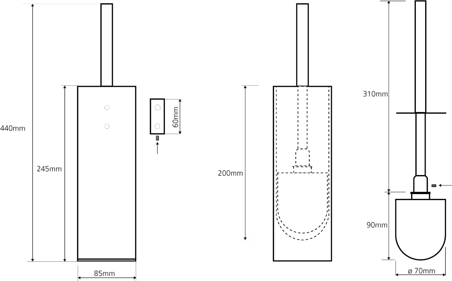 Bemeta Plaza Ершик подвесной цвет: хром 118113092