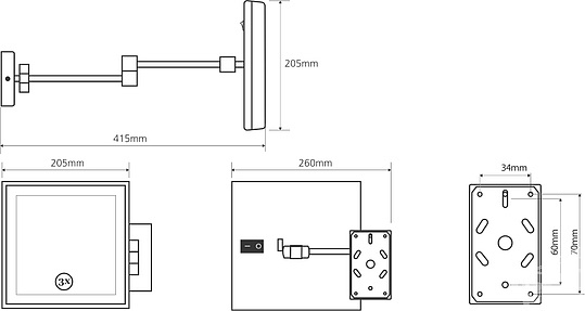 Bemeta Косметическое зеркало подвесной цвет: хром 112101202