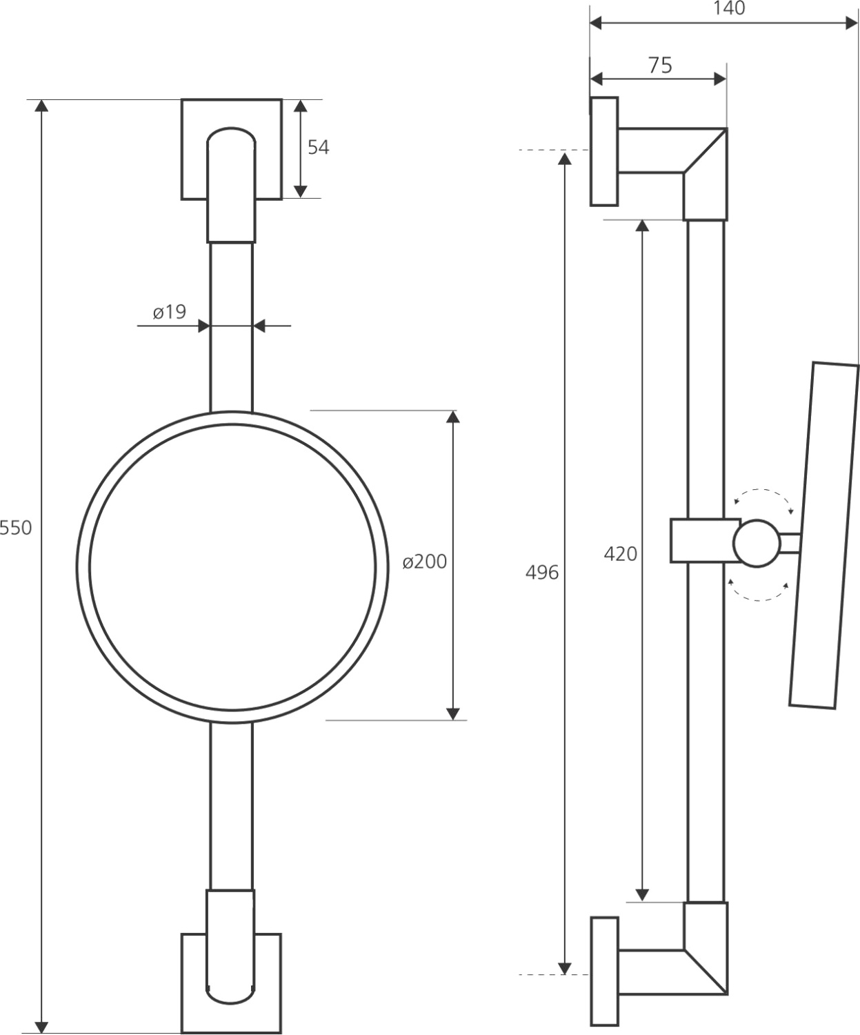 Bemeta Beta Косметическое зеркало подвесной цвет: хром 132201172