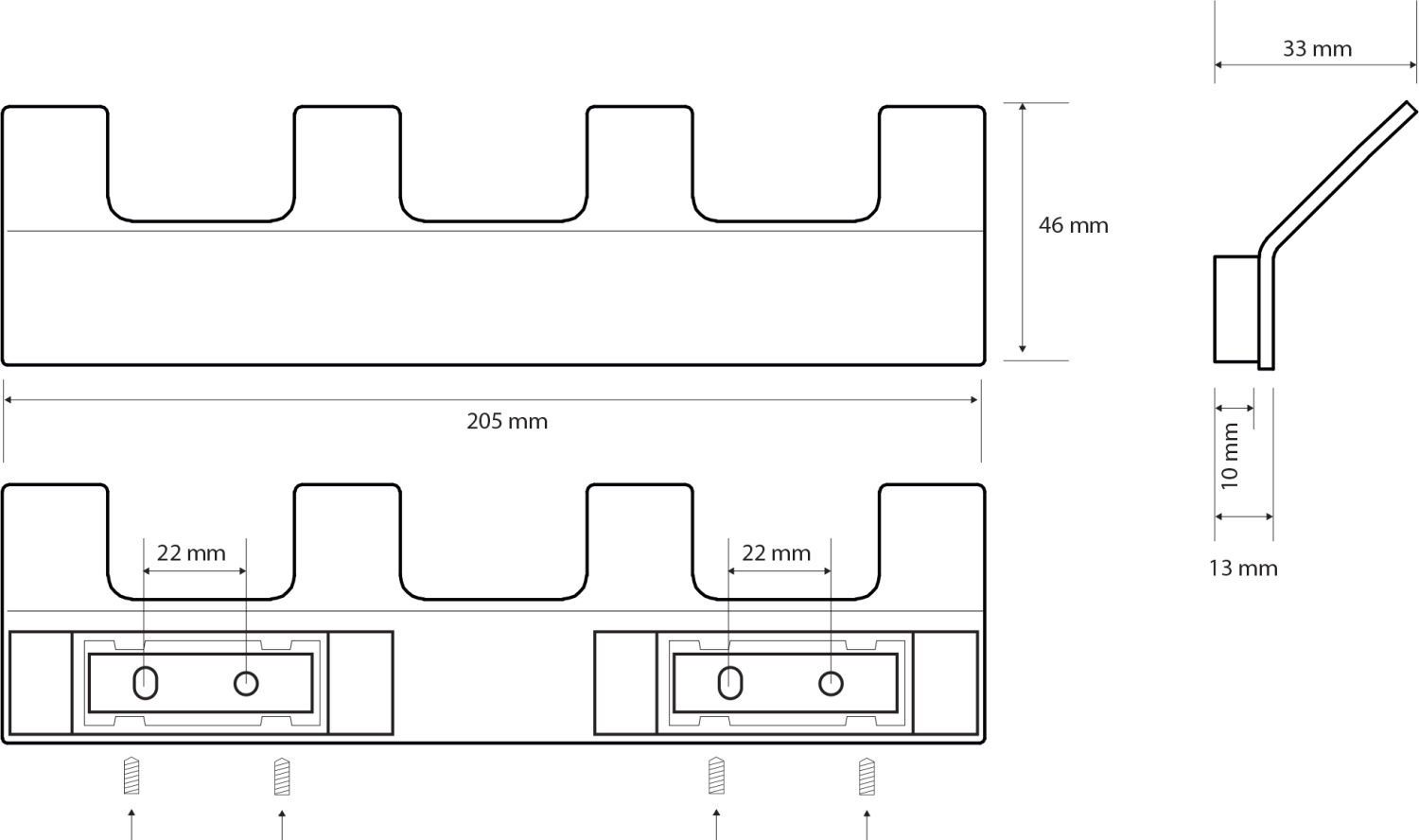 Bemeta Solo Планка с 4-мя крючками цвет: хром 139105212