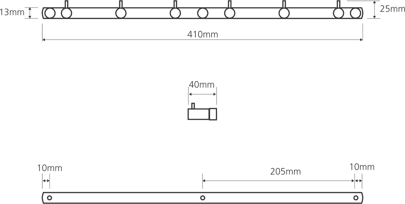 Bemeta Omega Планка с 6-ю крючками, цвет: хром  104606112