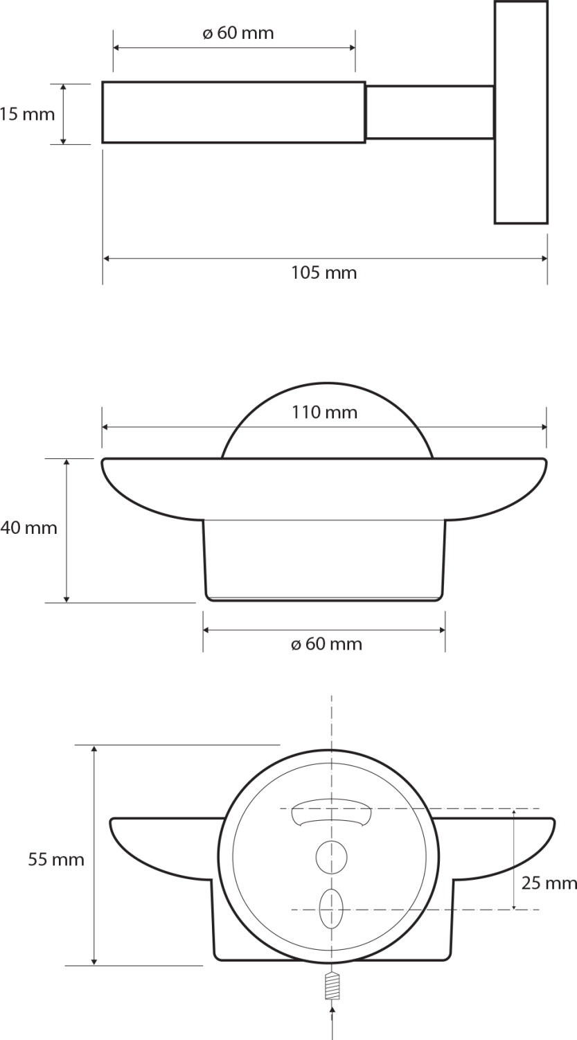 Bemeta White Мыльница со стеклянной чашей, подвесная, цвет: белый 104108044