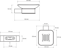 Bemeta Via Мыльница со стеклянной чашей, подвесная, цвет: хром 135008022