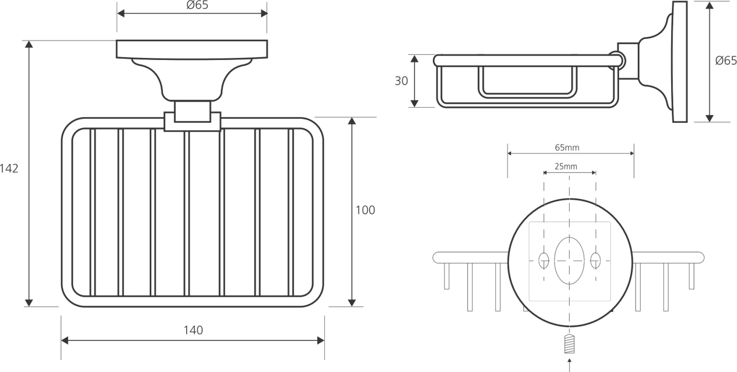 Bemeta Retro Мыльница -решетка, подвесная, цвет: золото/хром 144208168
