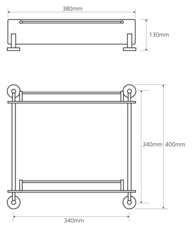 Bemeta Omega Полка подвесная 38x13 см, цвет: хром 104202122