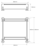 Bemeta Omega Полка подвесная 38x13 см, цвет: хром 104202122