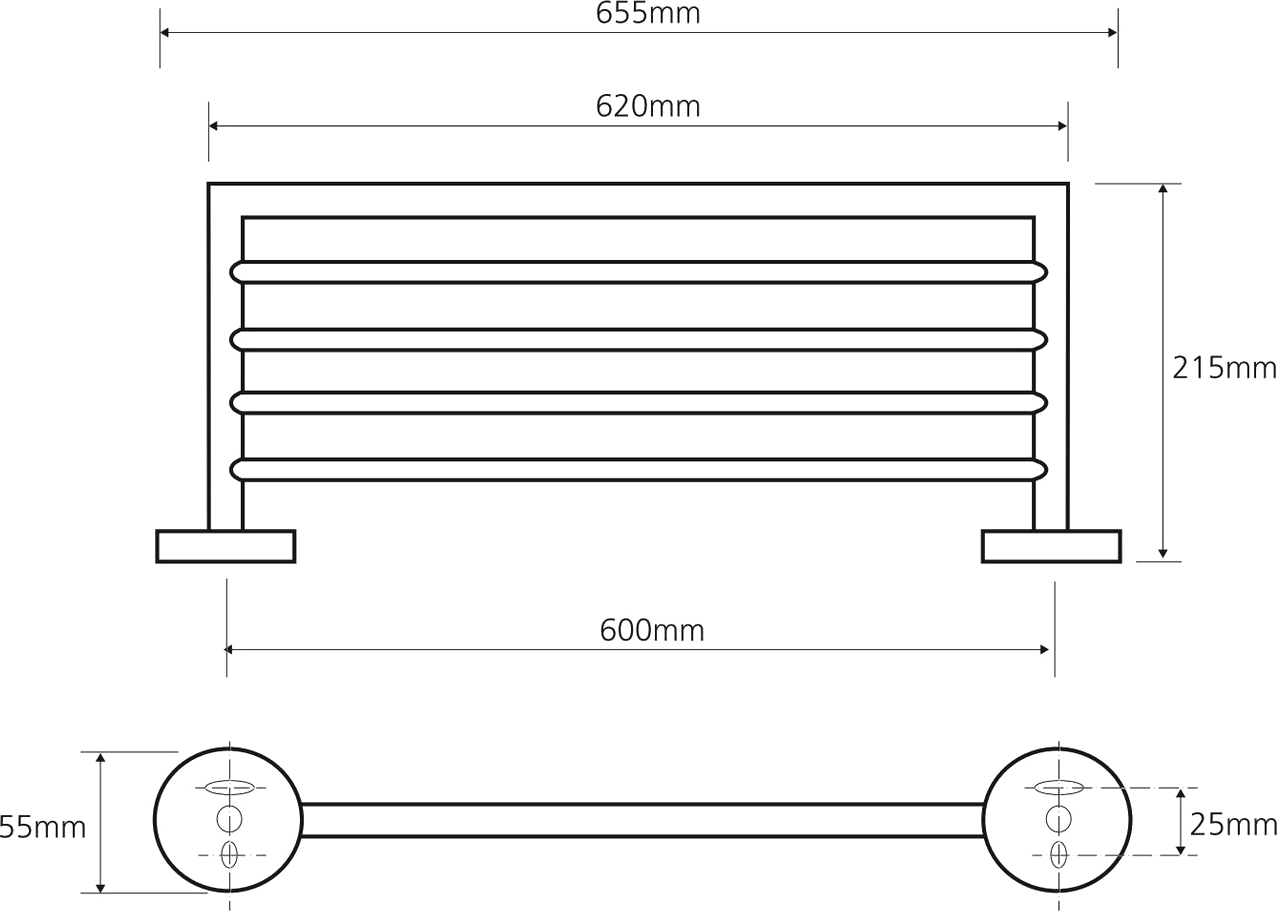 Bemeta Omega Полка подвесная 65,5x21,5 см, цвет: хром 104205082