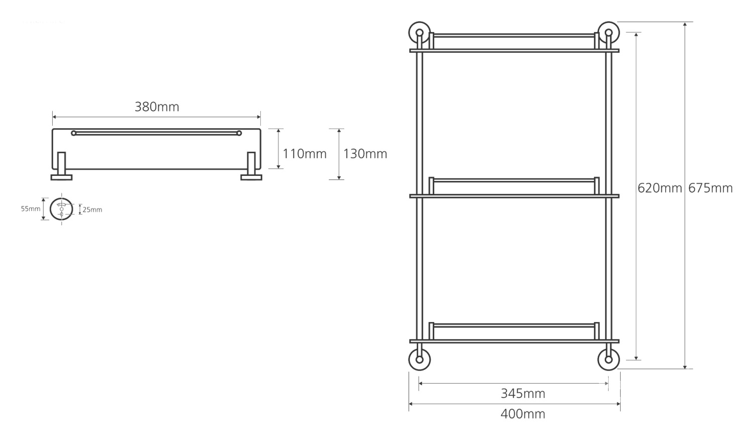 Bemeta Omega Полка подвесная 40x13 см, цвет: хром 104202132