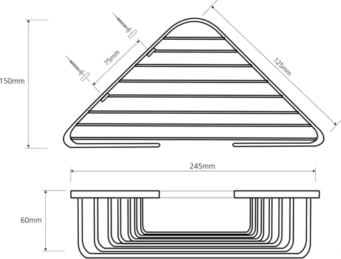 Bemeta Cytro Полка подвесная 24,5x15 см, цвет: хром 102308122