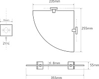 Bemeta Beta Полка подвесная 25,5x25,5 см, цвет: хром 132102012