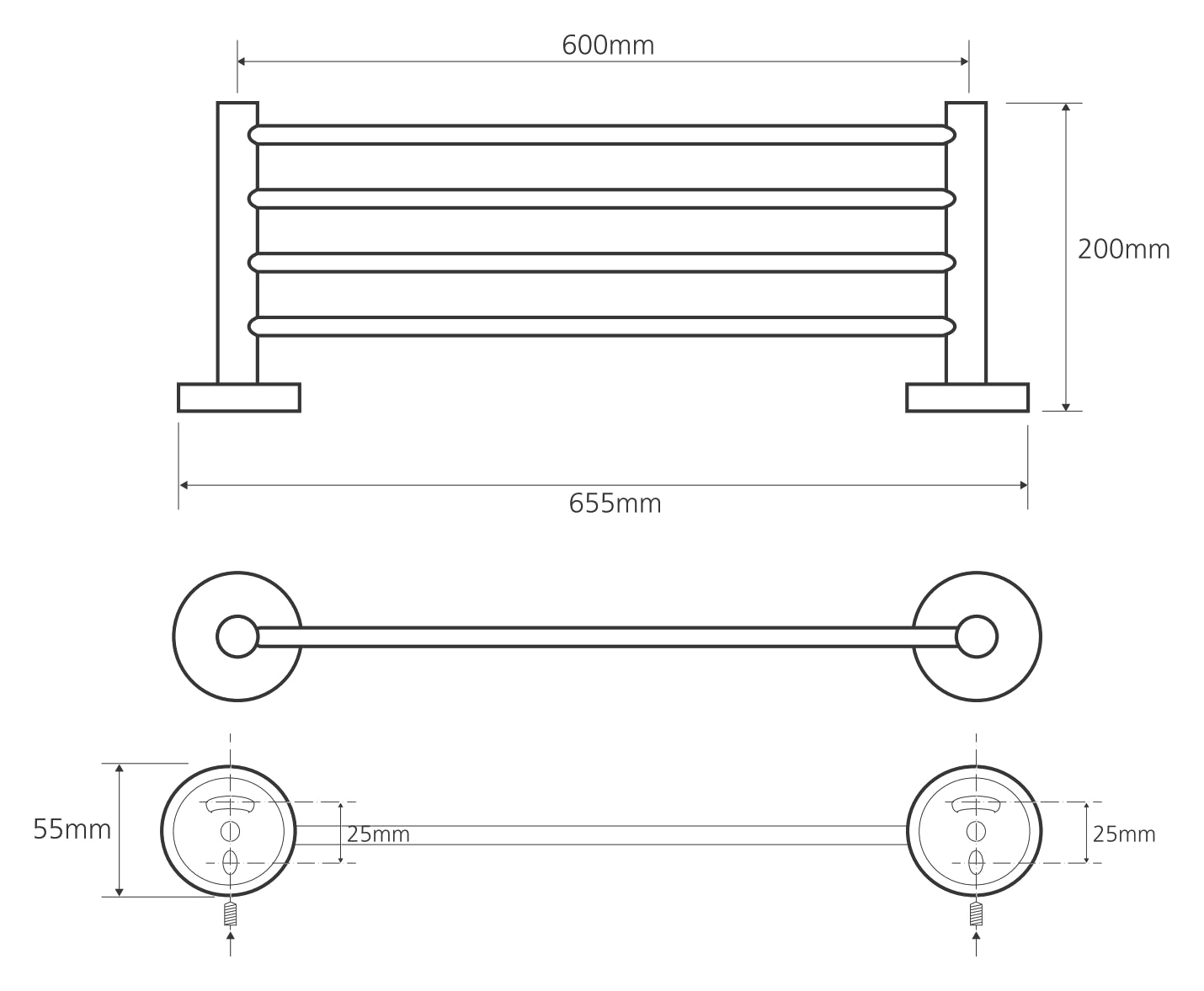 Bemeta Omega Полка подвесная 65,5x20 см, цвет: хром 104105082