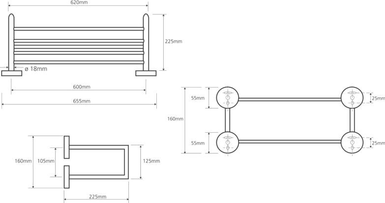 Bemeta Omega Полка подвесная 65,5x22,5 см, цвет: хром 104205102