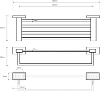 Bemeta Plaza Полка подвесная 58,5x21 см, цвет: хром 118104122