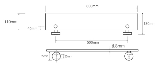Bemeta Omega Полка подвесная 60x13 см, цвет: хром 104202042