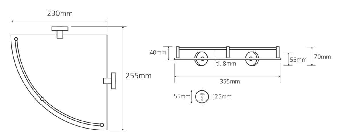 Bemeta Omega Полка подвесная 25,5x25,5 см, цвет: хром 104202162