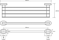 Bemeta Oval Полка подвесная 65x20 см, цвет: хром 118412181