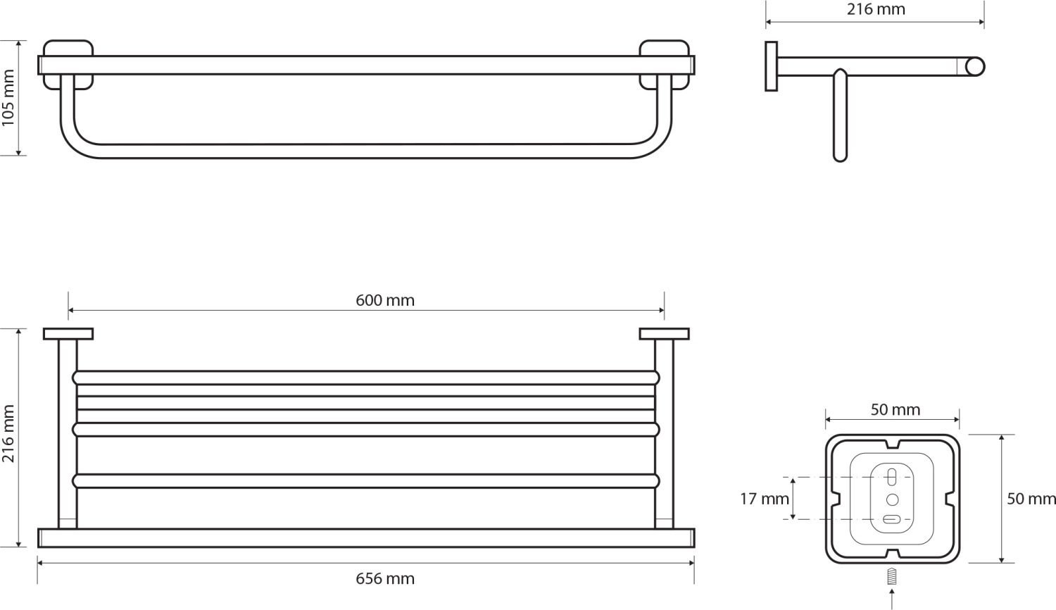 Bemeta Tasi Полочка для полотенец цвет: хром 154105262