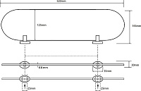 Bemeta Oval Полка подвесная 52x14,5 см, цвет: хром 118402031