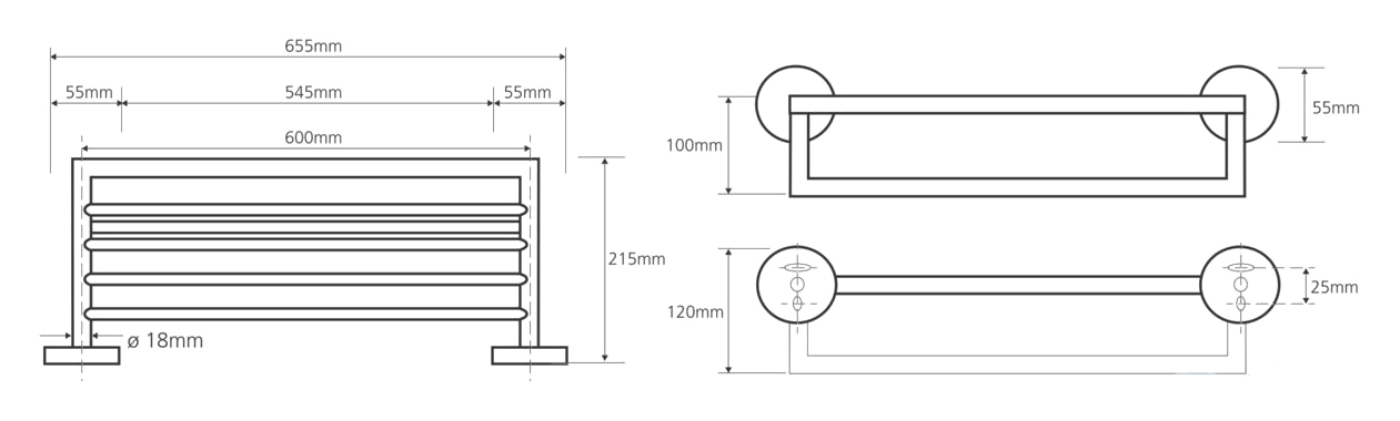 Bemeta Omega Полка подвесная 65,5x21,5 см, цвет: хром 104205072