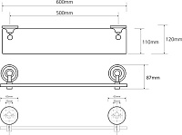 Bemeta Retro Полка подвесная 60x12 см, цвет: бронза 144102247