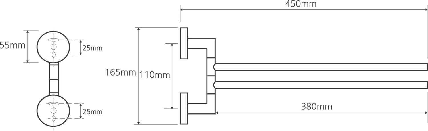 Bemeta Omega Полотенцедержатель подвесной 45x7,5 см, цвет: хром 104204102
