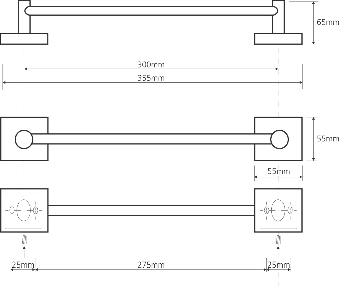 Bemeta Beta Полотенцедержатель подвесной 35,5x6,5 см, цвет: хром 132104012