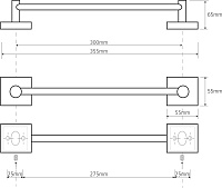 Bemeta Beta Полотенцедержатель подвесной 35,5x6,5 см, цвет: хром 132104012