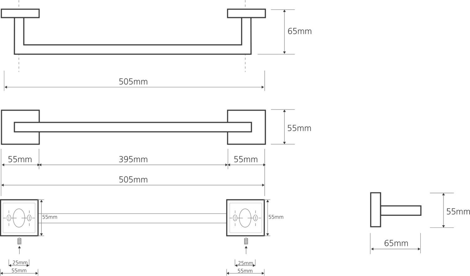 Bemeta Beta Полотенцедержатель подвесной 50,5x6,5 см, цвет: хром 132204022