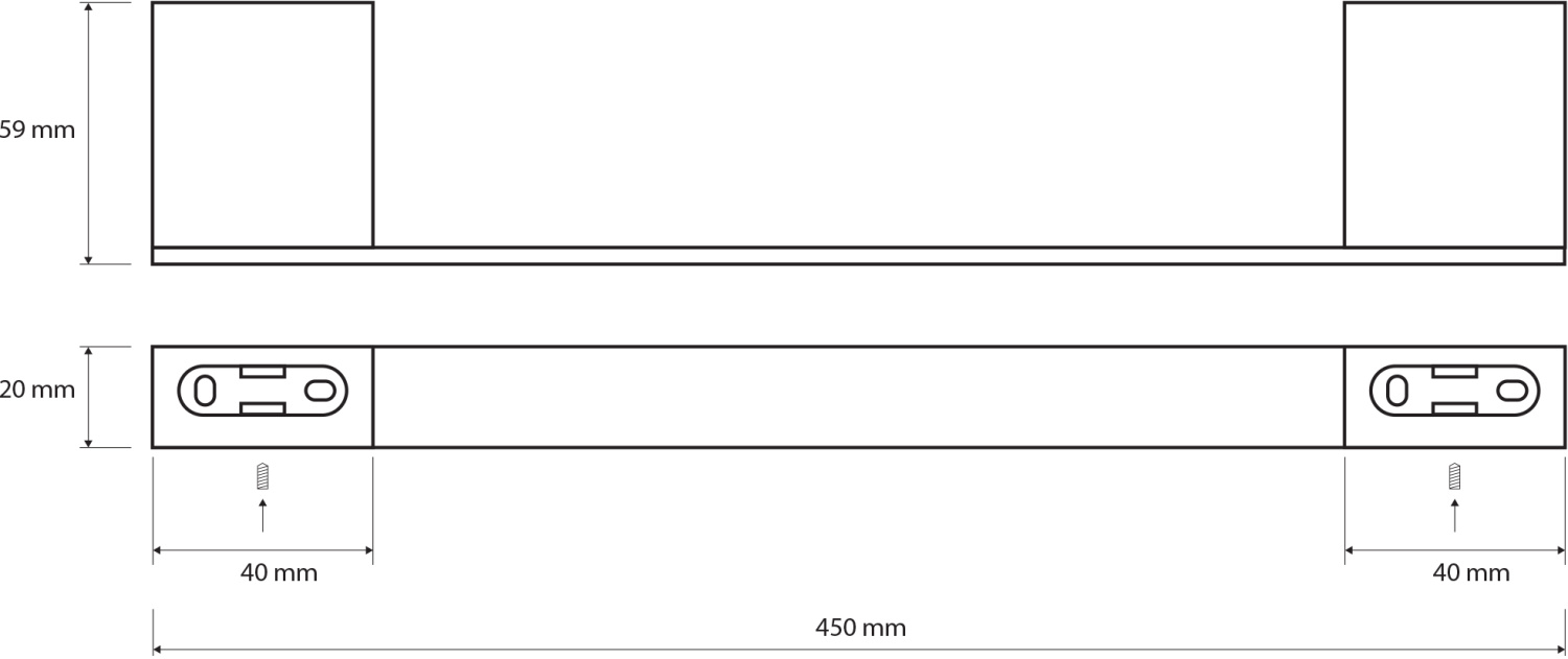 Bemeta Via Полотенцедержатель подвесной 45x5,9 см, цвет: хром 135004022
