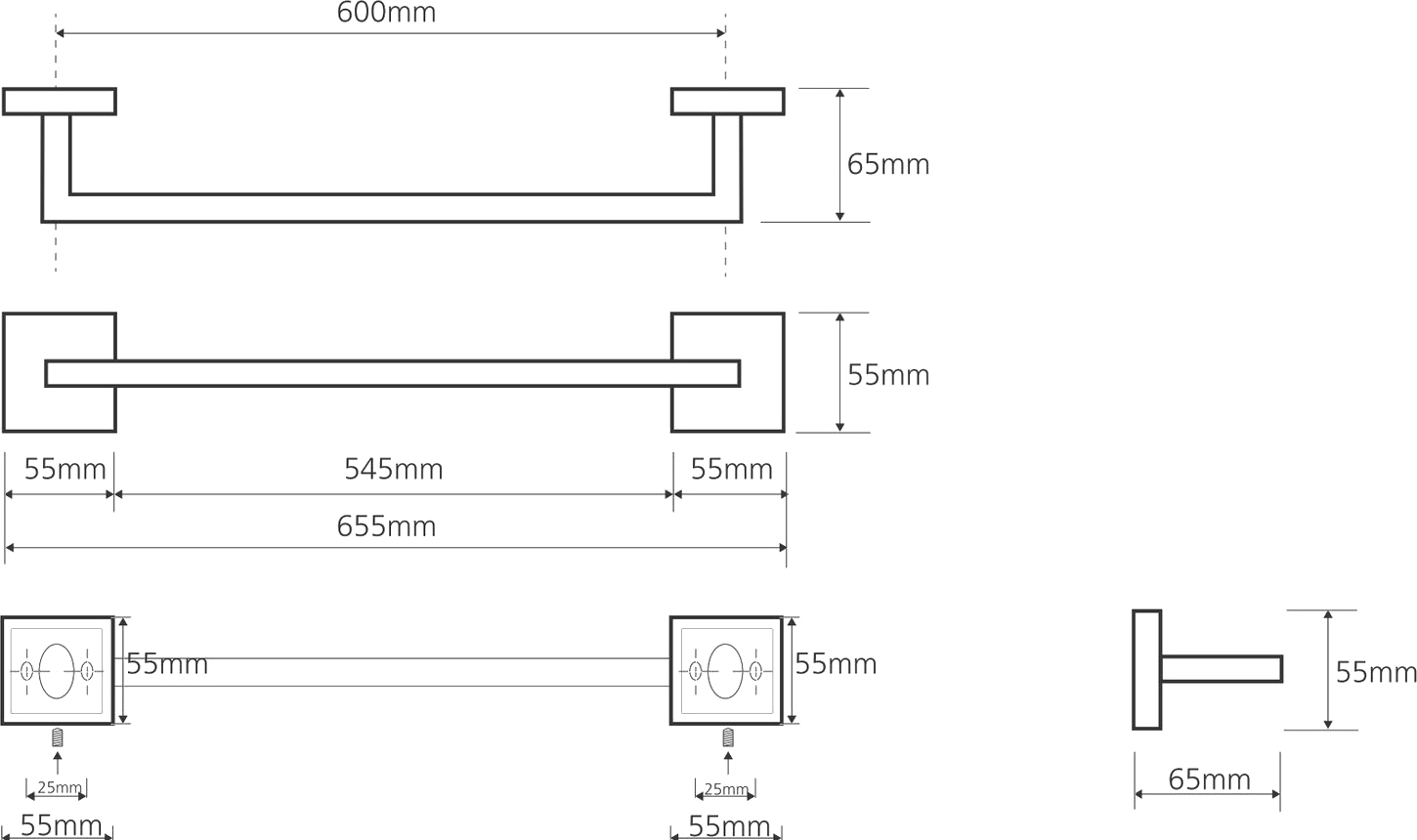Bemeta Beta Полотенцедержатель подвесной 65,5x6,5 см, цвет: хром 132204042