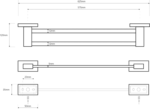 Bemeta Plaza Полотенцедержатель подвесной 62,5x12 см, цвет: хром 118104052
