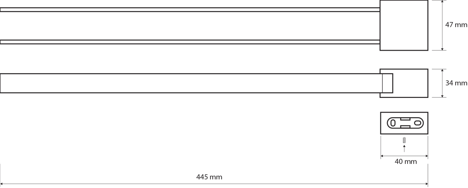 Bemeta Via Полотенцедержатель подвесной, двойной, 44,5x4,7 см, цвет: хром 135004102