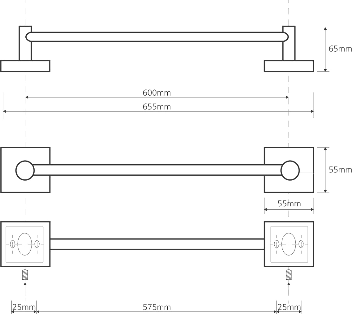 Bemeta Beta Полотенцедержатель подвесной 65,5x6,5 см, цвет: хром 132104042