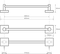 Bemeta Beta Полотенцедержатель подвесной 65,5x6,5 см, цвет: хром 132104042