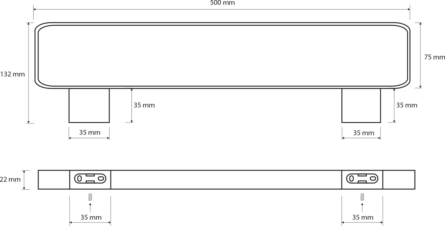Bemeta Via Полотенцедержатель подвесной 50x13,2 см, цвет: хром 135004082