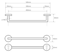 Bemeta Omega Полотенцедержатель 45 см, цвет: хром 104204022
