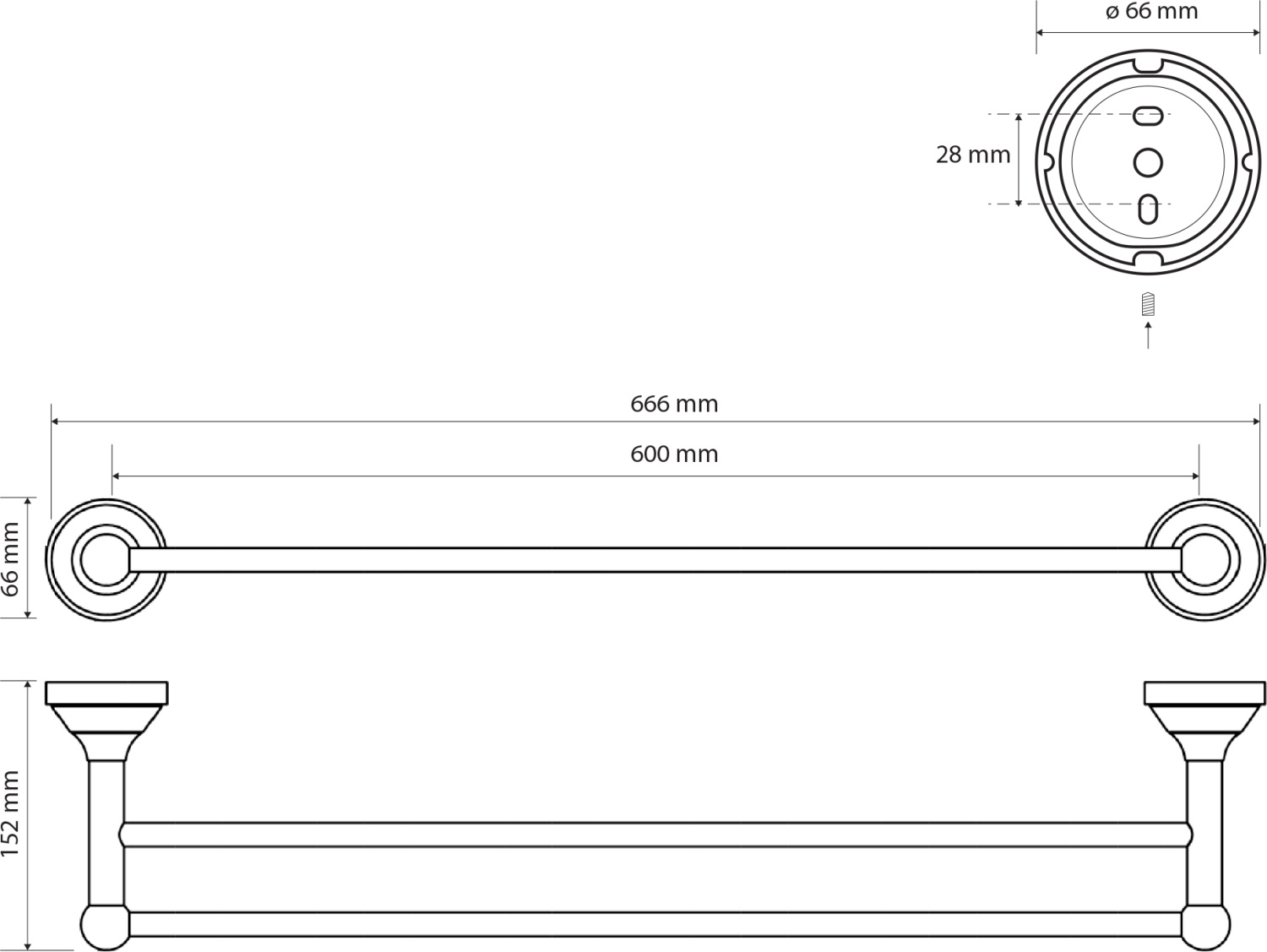 Bemeta Kera Двойной держатель полотенца, цвет бронза 144704057