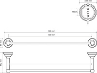 Bemeta Kera Двойной держатель полотенца, цвет бронза 144704057