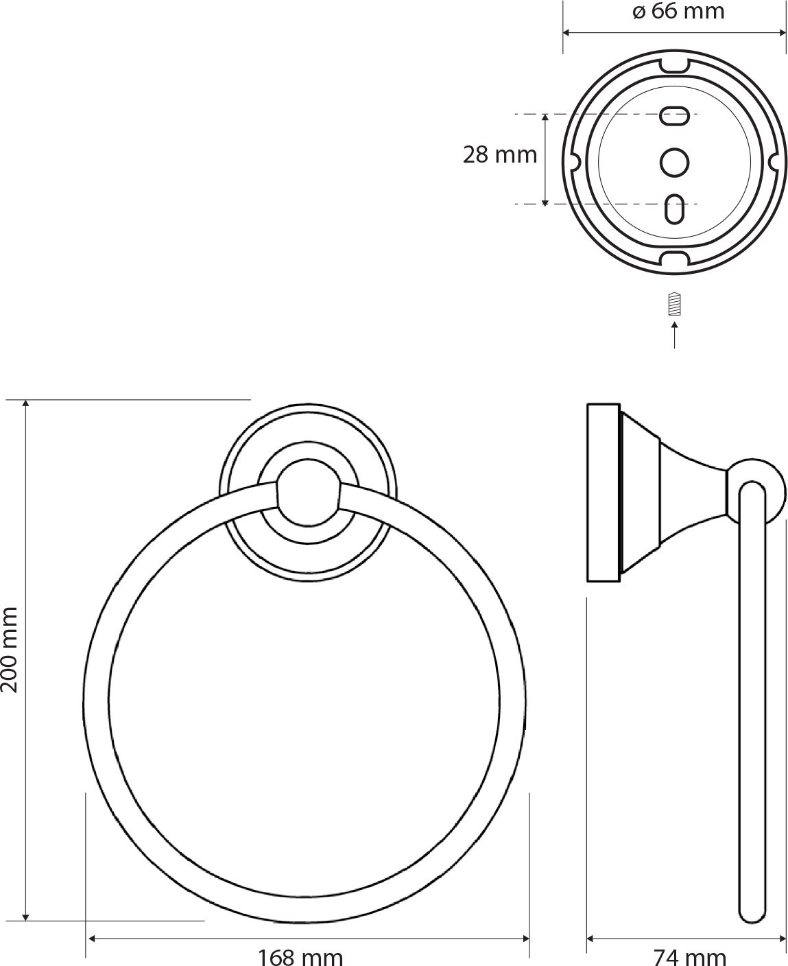 Bemeta Kera Кольцо для полотенец, цвет бронза 144704067