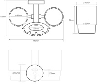 Bemeta Omega Стакан подвесной 19x12,5 см, цвет: хром 104110042