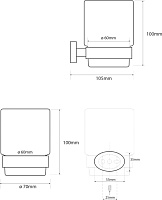 Bemeta Oval Стакан подвесной 7x10,5 см, цвет: хром 118410011