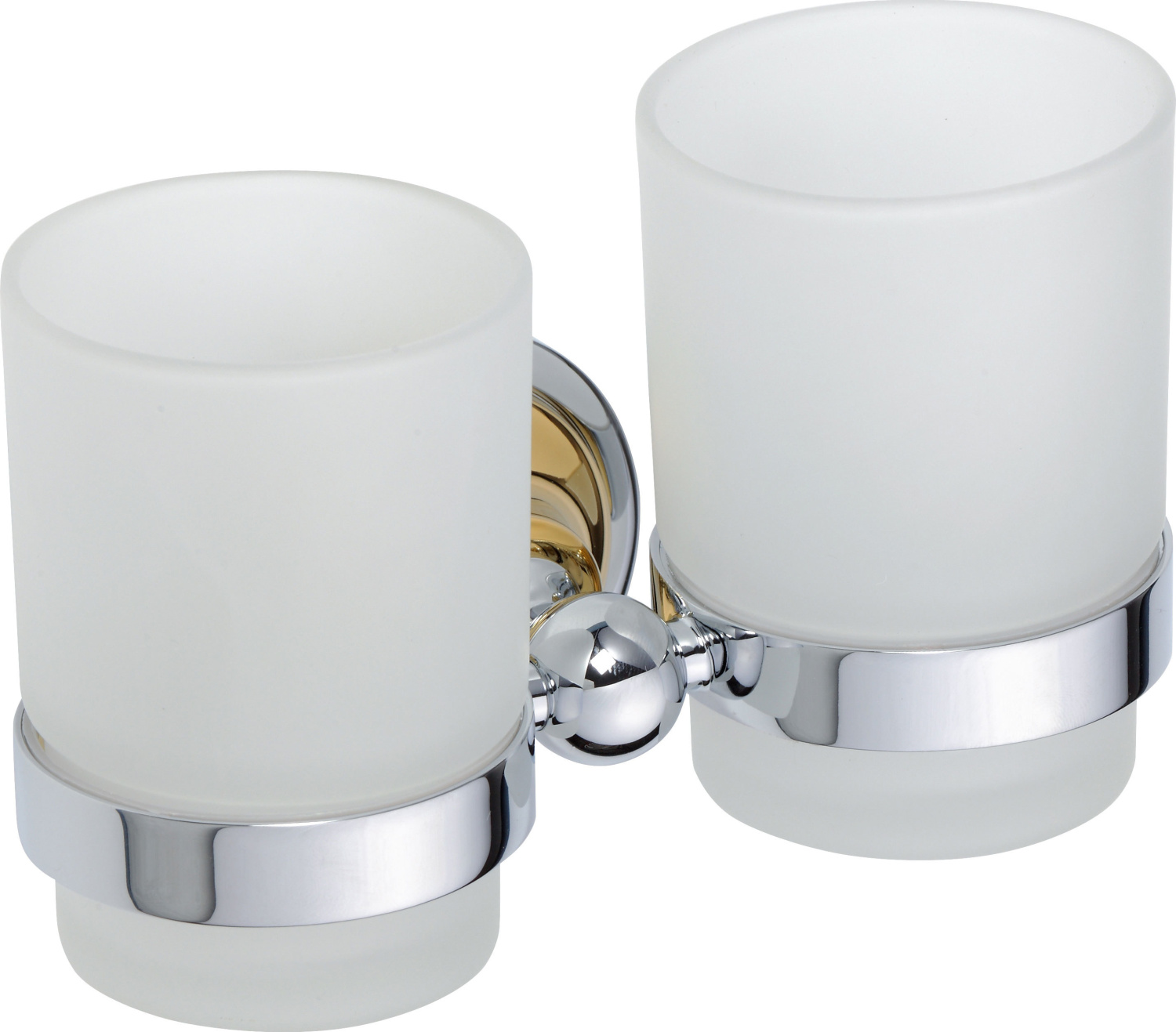 Bemeta Retro Стаканы для зубных щеток подвесные, стеклянные матовые, цвет: хром/золото 144210028