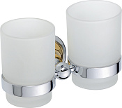 Bemeta Retro Стаканы для зубных щеток подвесные, стеклянные матовые, цвет: хром/золото 144210028