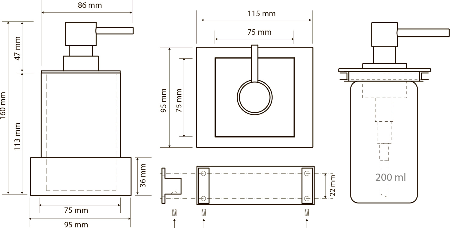 Bemeta Gamma Дозатор для жидкого мыла подвесной, цвет: хром 145509012