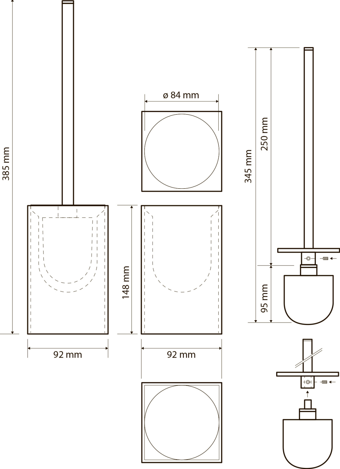 Bemeta Gamma Ершик напольный, цвет: хром 145613310