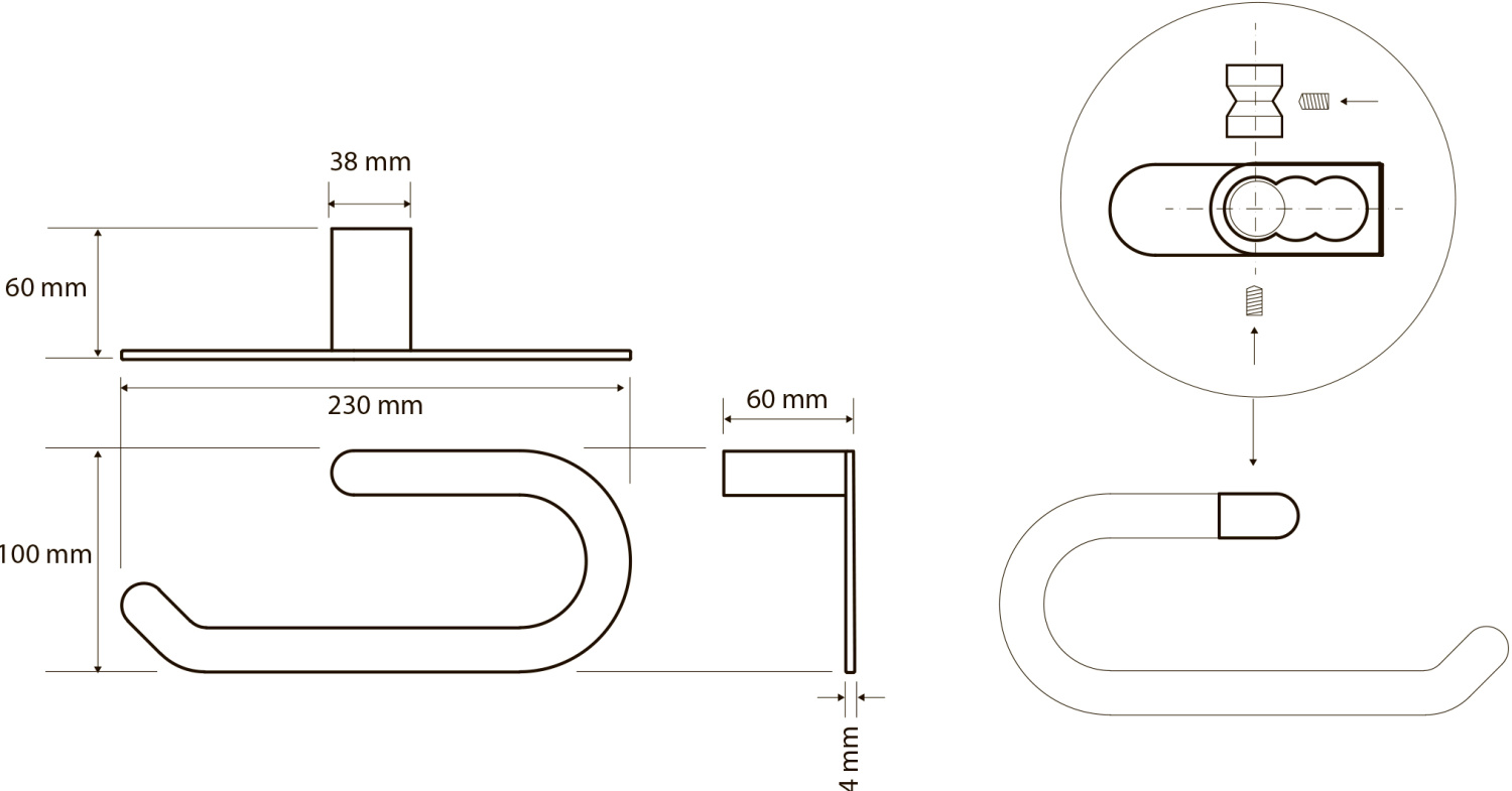 Bemeta Galla Кольцо для полотенец, цвет: черный - розовое золото 108104060