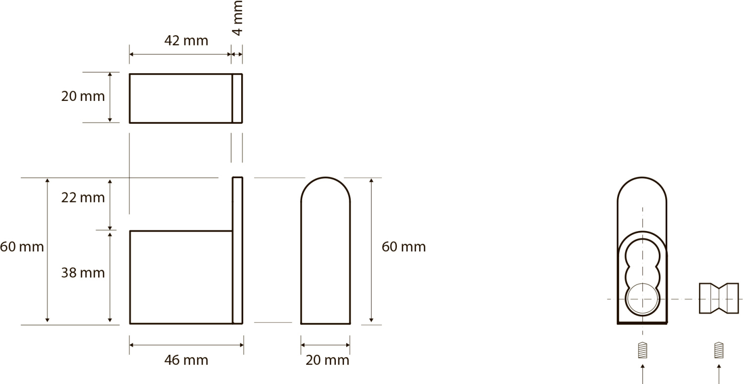 Bemeta Galla Крючок, цвет: черный - розовое золото 108106020